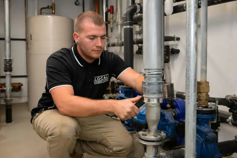Local Plumbing & Gas Co. commercial plumber carrying out plant room maintenance on the Gold Coast