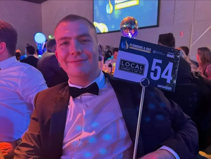 Arron Hughs at Plumbing and Gas Industry Awards 2024