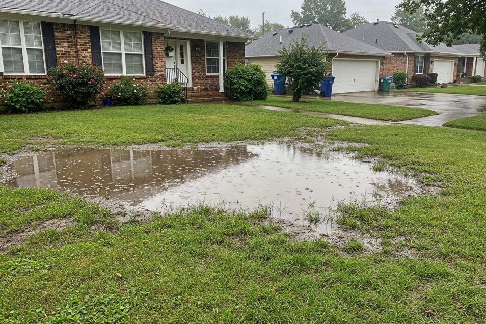 water pooling is a sign you need a drainage plumber