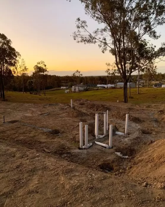 Approved underground drainage installation at a new home site in Jimboomba, ready for backfilling