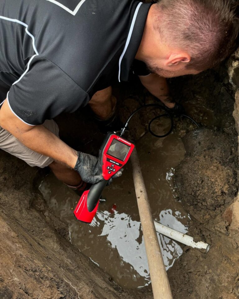 broken drain repair gold coast using CCTV camera to locate damaged area