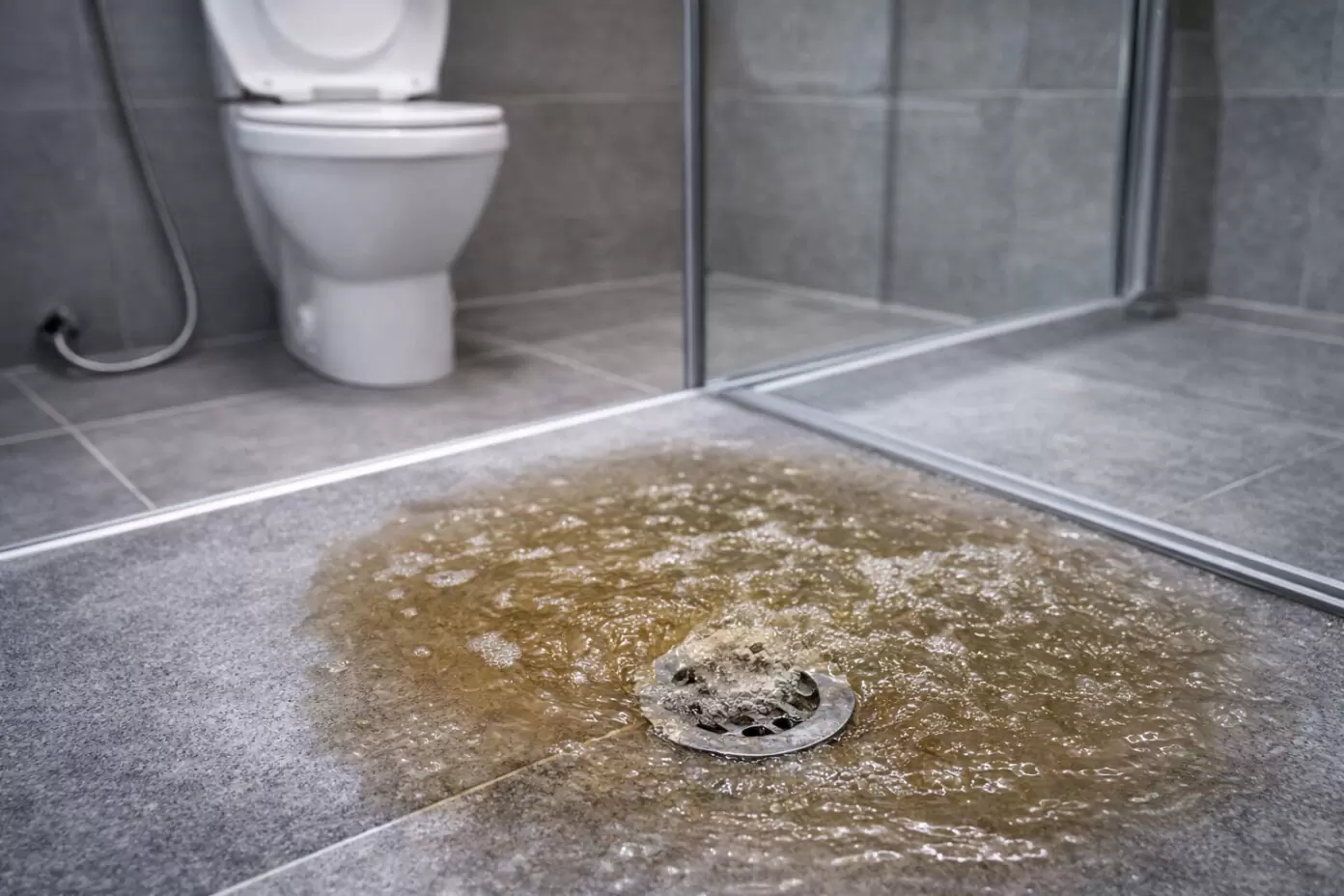 sewage backing up through shower drain caused by blocked sewer line