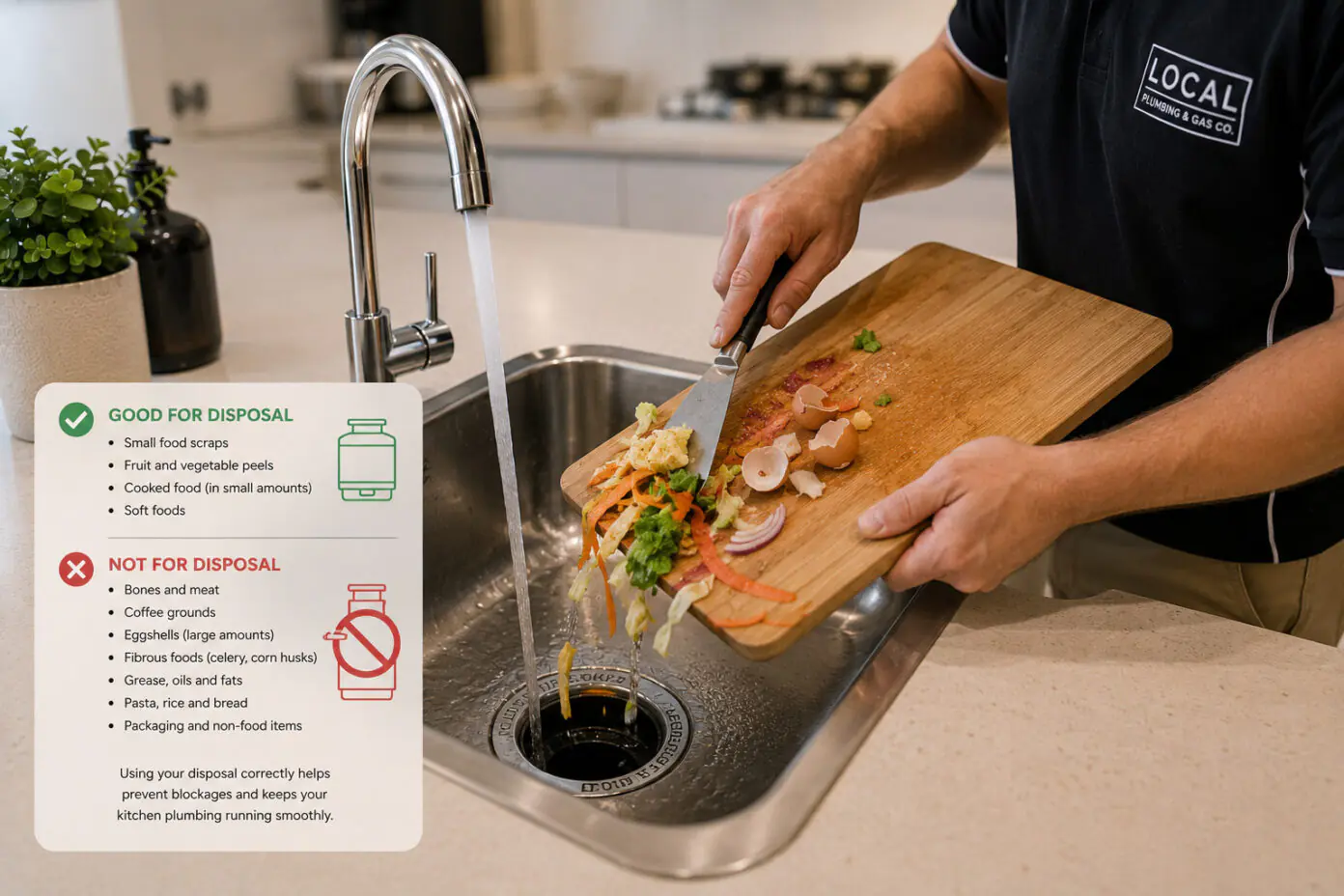 Food scraps and items to avoid putting in a kitchen garbage disposal unit